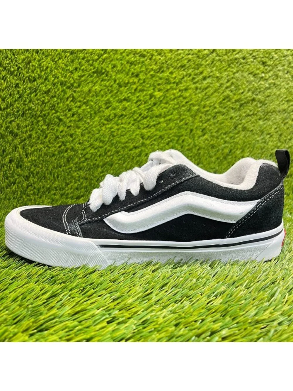 Vans Knu Skool Womens Size 8.5 Mens 7 Black White Athletic Skate Shoes Sneakers